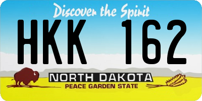 ND license plate HKK162