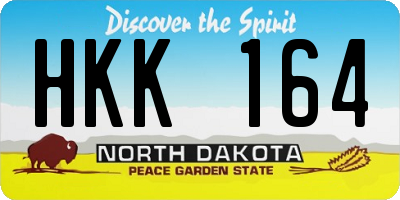 ND license plate HKK164