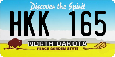 ND license plate HKK165