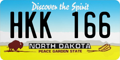 ND license plate HKK166