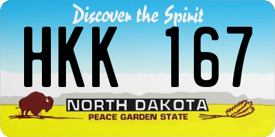 ND license plate HKK167