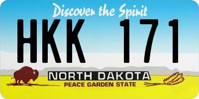 ND license plate HKK171