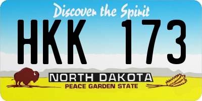 ND license plate HKK173