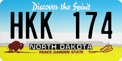 ND license plate HKK174