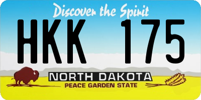 ND license plate HKK175