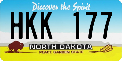 ND license plate HKK177