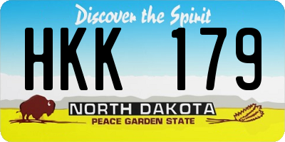 ND license plate HKK179