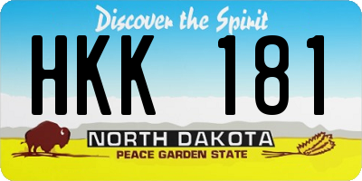 ND license plate HKK181