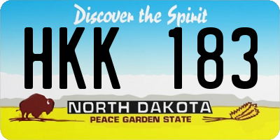 ND license plate HKK183