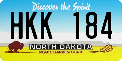 ND license plate HKK184