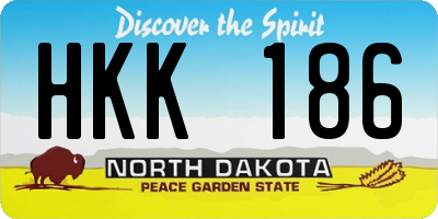 ND license plate HKK186