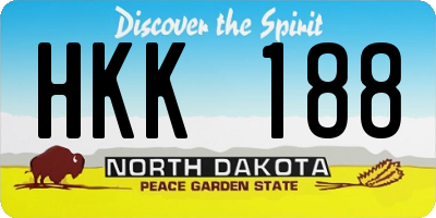 ND license plate HKK188