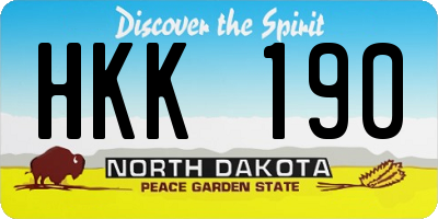 ND license plate HKK190