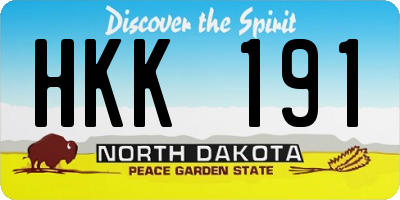 ND license plate HKK191