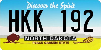 ND license plate HKK192