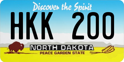 ND license plate HKK200