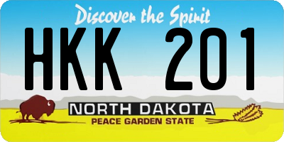 ND license plate HKK201