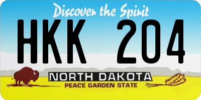 ND license plate HKK204