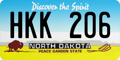 ND license plate HKK206