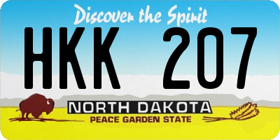 ND license plate HKK207