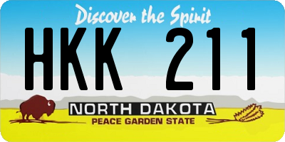 ND license plate HKK211