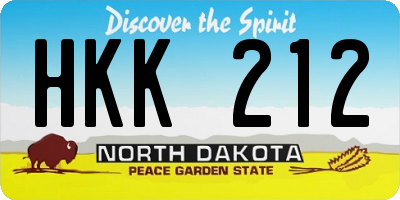 ND license plate HKK212