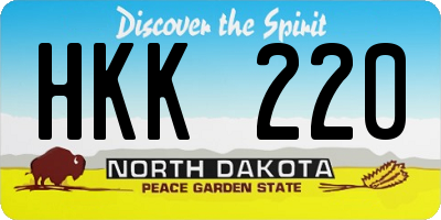 ND license plate HKK220