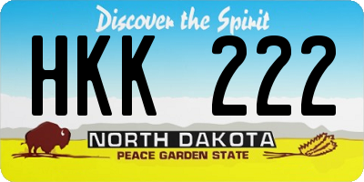 ND license plate HKK222