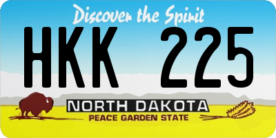 ND license plate HKK225