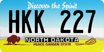 ND license plate HKK227