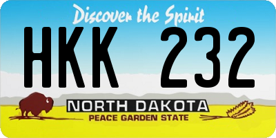 ND license plate HKK232