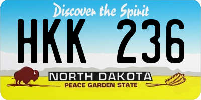 ND license plate HKK236