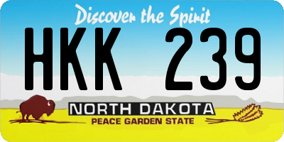 ND license plate HKK239