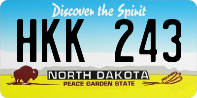 ND license plate HKK243