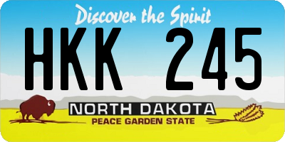 ND license plate HKK245