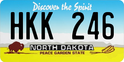 ND license plate HKK246