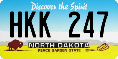 ND license plate HKK247