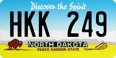 ND license plate HKK249