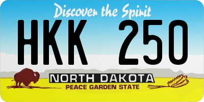 ND license plate HKK250