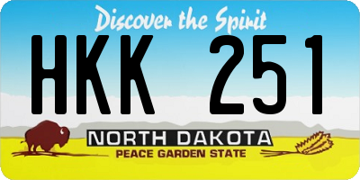 ND license plate HKK251