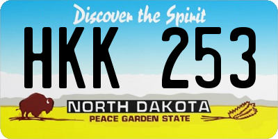 ND license plate HKK253