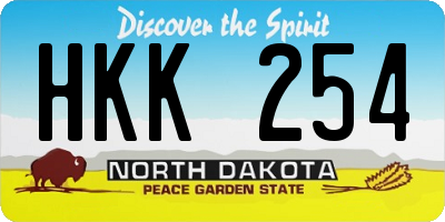 ND license plate HKK254