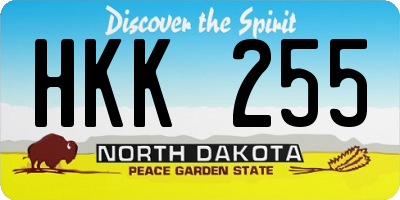 ND license plate HKK255