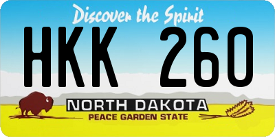 ND license plate HKK260