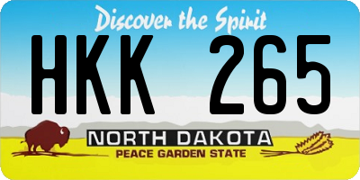 ND license plate HKK265