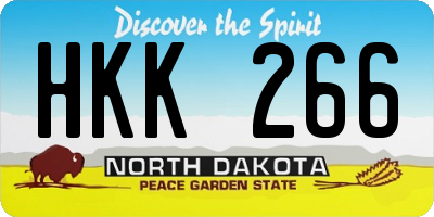 ND license plate HKK266