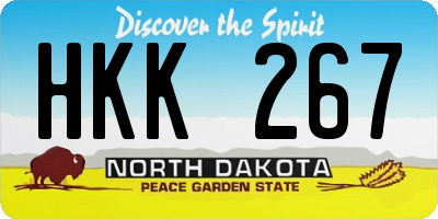 ND license plate HKK267