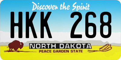 ND license plate HKK268