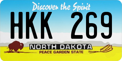 ND license plate HKK269