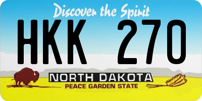 ND license plate HKK270